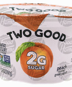 Two Good peach flavored greek yogurt, cup 5.3oz