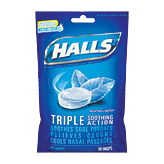 Halls mentho-lyptus menthol drops, cough suppressant 30ct