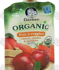 Gerber fruit & veggies organic carrots, apples & mangoes baby foo3.5oz