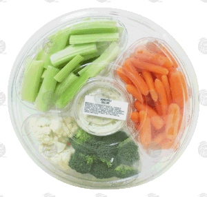 Value Center Market mixed vegetable tray; celery hearts, baby corn, broccolli and cauliflower crowns with homestyle dill 2 pound
