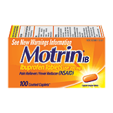 Motrin pain reliever/fever reducer, ibuprofen tablets usp, 200 mg 100 count