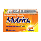 Motrin Ib pain reliever/fever reducer, ibuprofen tablets usp, 200 mg 50 count