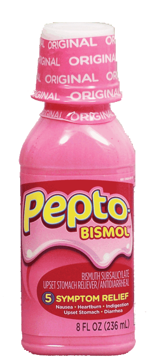 Pepto-bismol protective coating action relief of stomach indigestion liquid 8 fluid ounce
