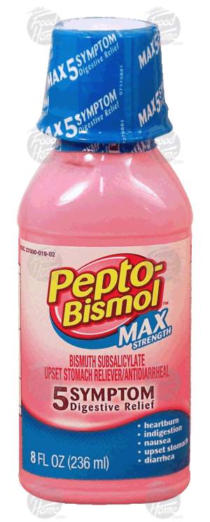 Pepto-bismol Max protective coating action relief of stomach indigestion liquid 8 fluid ounce
