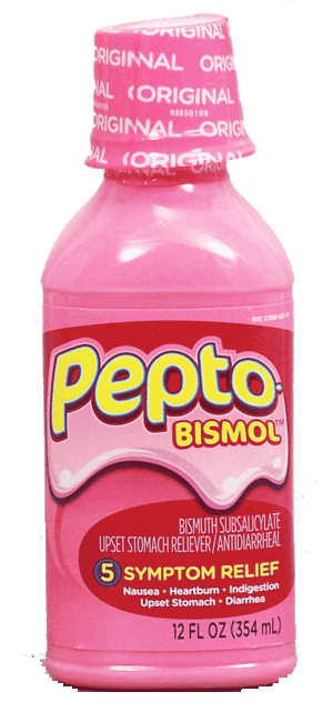 Pepto-bismol protective coating action relief of stomach indigestion liquid 12 fluid ounce
