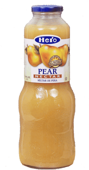 Hero pear nectar, fresh squeezed, all natural, not from concentrate, contains 50% juice 1