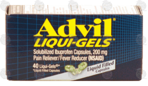Advil pain reliever/fever reducer, ibuprofen capsules, 200 mg, liqui-gels 40 count