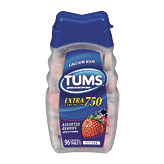 Tums extra strength antacid, 750 mg, assorted berries, chewable tablets 96 count