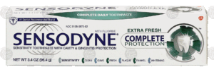 Sensodyne sensitivity toothpaste with cavity & gingivitis protection, complete protection, extra fresh 3.4 ounce