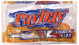 Pay Day peanut caramel snack size candy bars 11.6 ounce