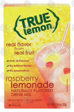 True Lemon raspberry lemonade flavor powder drink mix, 10-packets 1.06 ounce