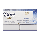 Dove white beauty bar with deep moisture, 1/4 moisturizing cream 6 count