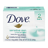 Dove sensitive skin beauty bar, 1/4 moisturizing cream 2 count
