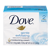 Dove gentle exfoliating beauty bar, 1/4 moisturizing cream 2 count