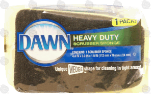 Dawn heavy duty scrubber sponge, unique wedge shape cleaning in tight areas 1 pack