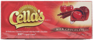 Cella's 10 delicious cherries covered with real milk chocolate, 100% liquid center 5 ounce