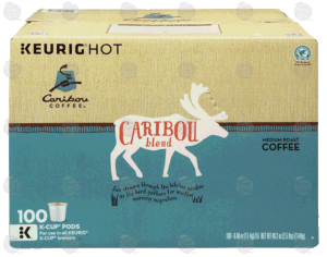 Keurig Caribou Coffee medium roast coffee blend, .4-oz. k-cups 100 count