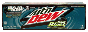 Mountain Dew Baja Blast Dew with tropical lime flavor, 12-ounce cans 12 pack