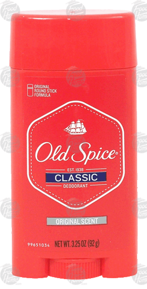 Old Spice classic deodorant stick, original scent 3.25 ounce