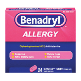 Benadryl Allergy Medicine ultratabs, 24 tablets 24 count