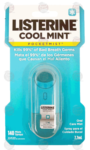 Listerine Pocket Mist oral care mist, cool mint, 140 doses 7.7 milliliter