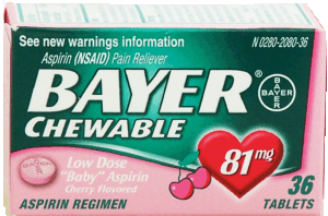Bayer pain reliever, low dose aspirin, cherry flavored, 81 mg 36 count