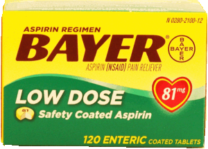 Bayer Low Dose aspirin regimen, enteric coated tablets, 81 mg 120 count