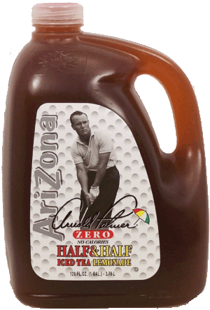 Arizona Arnold Palmer Zero; half iced tea & half lemonade, no calories 128 fluid ounce