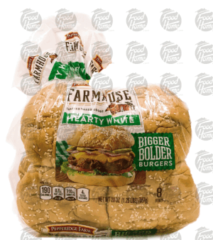 Pepperidge Farm Farmhouse hearty white sesame seed topped hamburger buns, 8-count, sliced 20 ounce