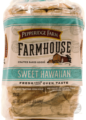 Pepperidge Farm Farmhouse sweet hawaiian sliced bread, wrapper 22 ounce
