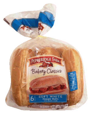 Pepperidge Farm Bakery Classics soft white hoagie rolls with sesame seeds, 6-count 14.5 ounce