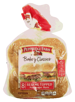 Pepperidge Farm Bakery Classics sesame topped hamburger buns, 8-count 15 ounce
