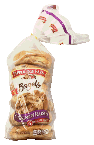Pepperidge Farm cinnamon raisin pre-sliced bagels, 6-count 21 ounce