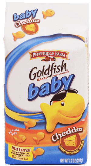 Pepperidge Farm Goldfish baby; cheddar flavor baked snack crackers 7.2 ounce