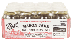 Ball regular mason jars pint size for home canning 12 count