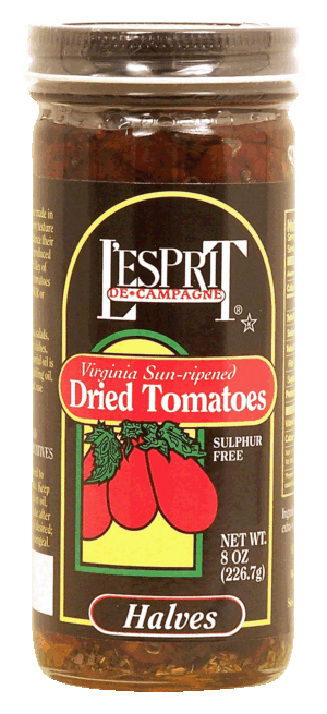 L'Esprit de Campagne dried tomatoes, virginia sun-ripened, halves 8 ounce