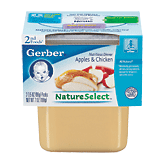 Gerber apples & chicken nutritious dinner baby food, stage 2, 2-pack 8 ounce