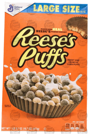 General Mills Large Size reese's puffs cereal, box 16.7 ounce