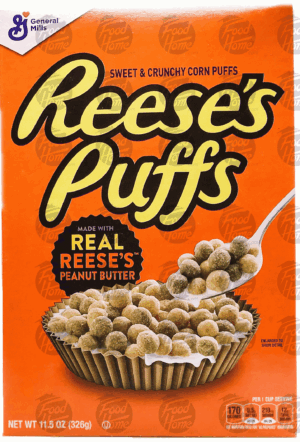 Reese's sweet & crunchy corn puffs with peanut butter flavor, box 11.5 ounce