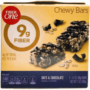 Fiber One oats & chocolate chewy bars, white oats & chocolate chips with delicious chocolate flavored drizzle 5 count