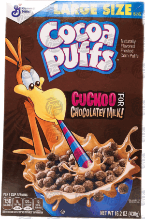 General Mills Large Size cocoa puffs cereal, box 15.2 ounce