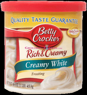Betty Crocker Rich & Creamy creamy white frosting made with real butter 16 ounce