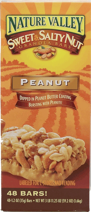 Nature Valley Sweet & Salty Nut granola bars, peanut, dipped in peanut butter coating 48 count