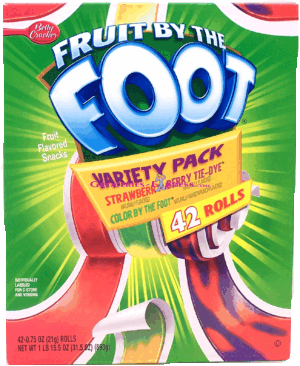 Betty Crocker Fruit By The Foot fruit flavored snack, variety pack, strawberry, berry tie-dye, color by the foot, 42-rolls 31.5 ounce
