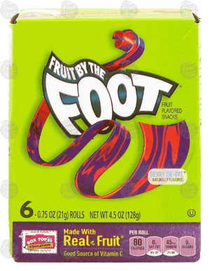 Betty Crocker Fruit By The Foot berry tie-dye fruit flavored snacks, 6-rolls 4.5 ounce