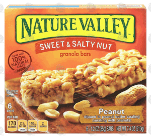 Nature Valley Sweet & Salty Nut peanut granola bars, dipped in peanut butter coating bursting with peanuts 6 count