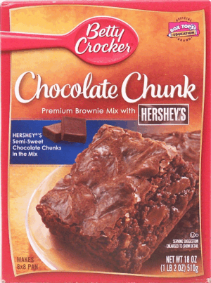 Betty Crocker chocolate chunk premium brownie mix with Hershey's 18 ounce