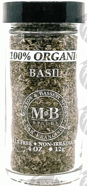 Morton & Bassett 100% Organic basil, glass jar 0.4 ounce