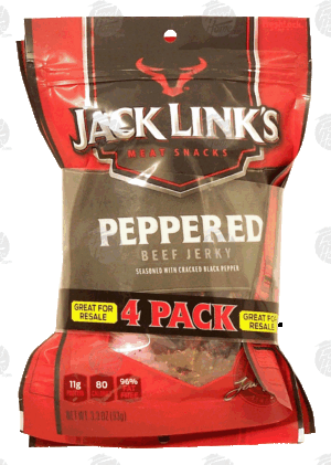 Jack Link's peppered beef jerky, 3.3-oz. packs 4 count