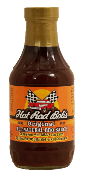 Hot Rod Bob's original, mild, all-natural bbq sauce, gluten free, no msg, low carbs 18 ounce